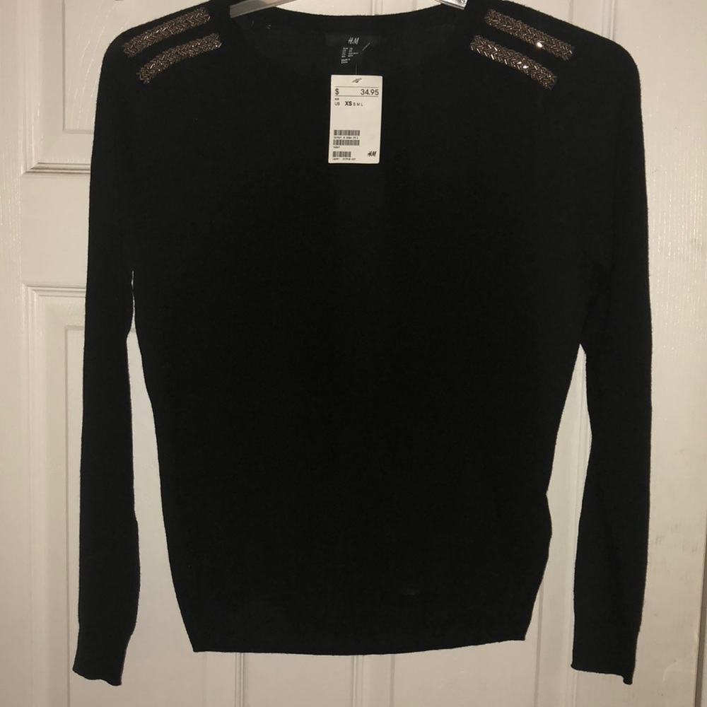 H&M Sweater gold embellishments